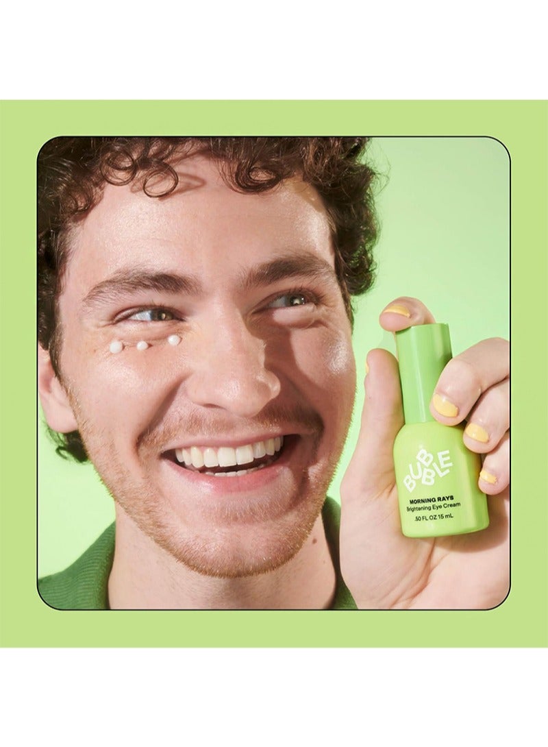 Bubble Skincare Morning Rays Brightening Eye Cream，Vitamin C Under Eye Cream for Dark Circles & Puffiness，Enriched with Green Tea Extract to Calm，Protect & Soothe Skin (15ml) - Image 2