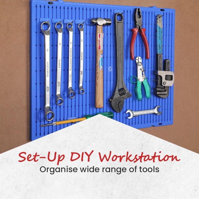 Alkon Display Pegboard MDB500 for Garage Tool Storage for Office Workshop FactoryOrganization Hooks Kitchen Shop Home DIY Blue - Image 4