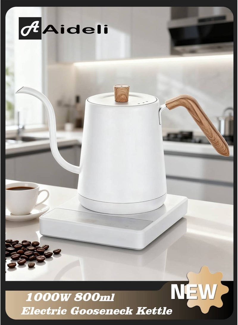 Aideli Electric Gooseneck Kettle 1000W Ultra Fast Boiling Water Kettle 100% Stainless Steel for Pour-over Coffee & Tea Leak-Proof Design Boil-Dry Protection 0.8L - Image 1