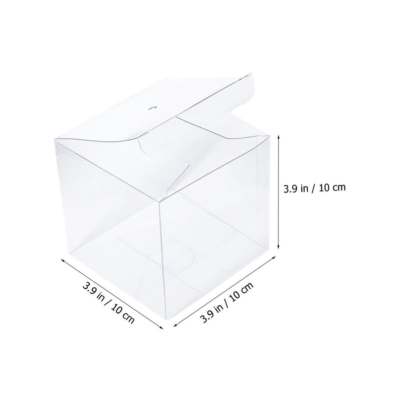 4 Inch 10x10x10cm Disposable Plastic Cake Boxes with Vent Holes 20 Pack - Image 3