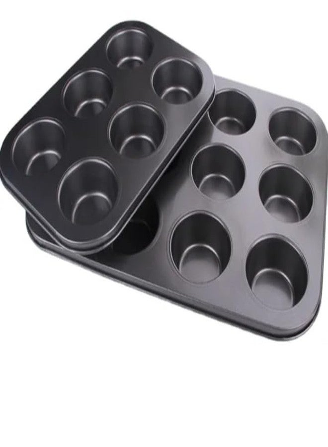 SHOAIB Non-Stick Muffins Cupcakes Baking Tray 12 and 6 Cups Muffins Baking Mould Combo Brownie Cupcake and mini Quiche Baking pan - Image 2