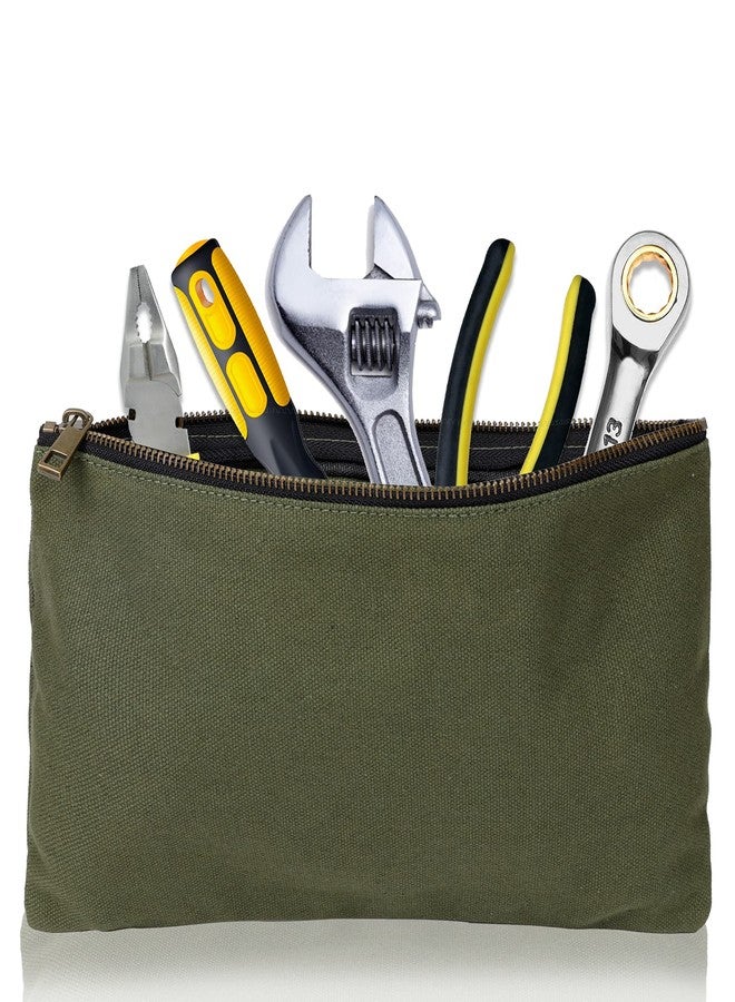 Hense 4 Pack - Heavy Duty 16 oz. Canvas Tool Bags with Metal Zippers, Organize Smarter & Easily Sorts with Durable Storage, Best for Handymen Repairmen Woodworkers(HGJ02-US) (Assorted, Pack of 4) - Image 4