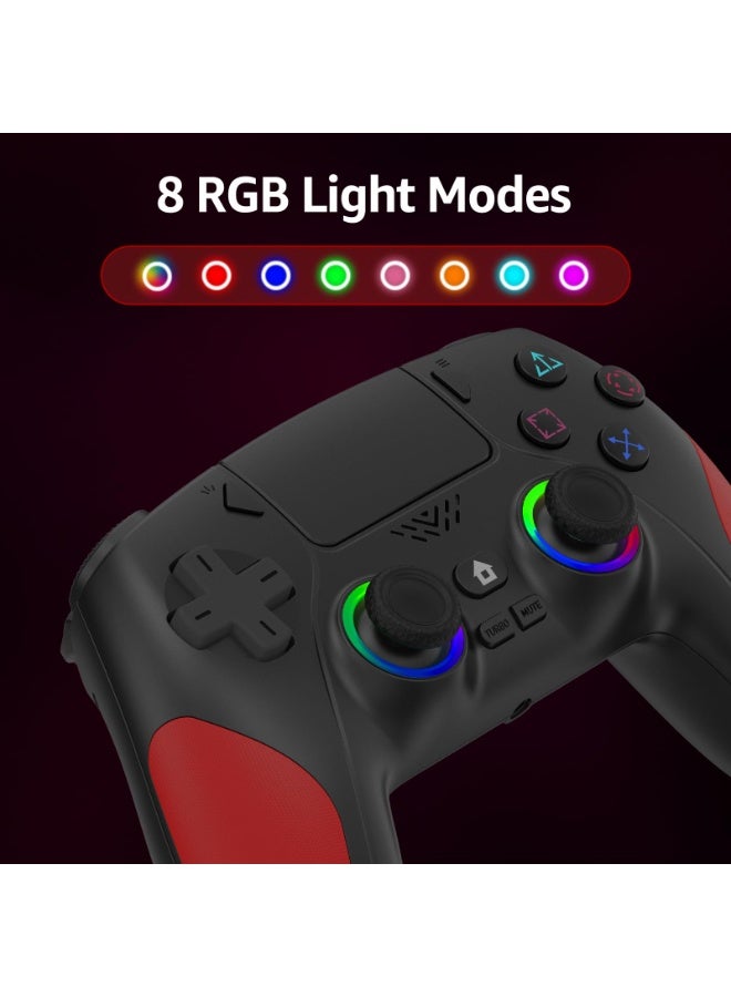 وحدة تحكم ألعاب لاسلكية لجهاز PS5 والكمبيوتر مع عصا تحكم ومحفزات بتأثير هول، وظائف قابلة للبرمجة، اهتزاز مزدوج، وإضاءة LED - أسود - Image 2