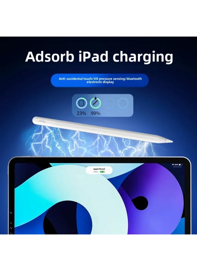 Generic Active For Apple Pencil Capacitive Pen Magnetic Attraction Charging Touch Screen Handwriting Pen Compatible With IPad Non-Slip Series-Color:7 Generation B Key [1 Original Nib]]  - Image 2