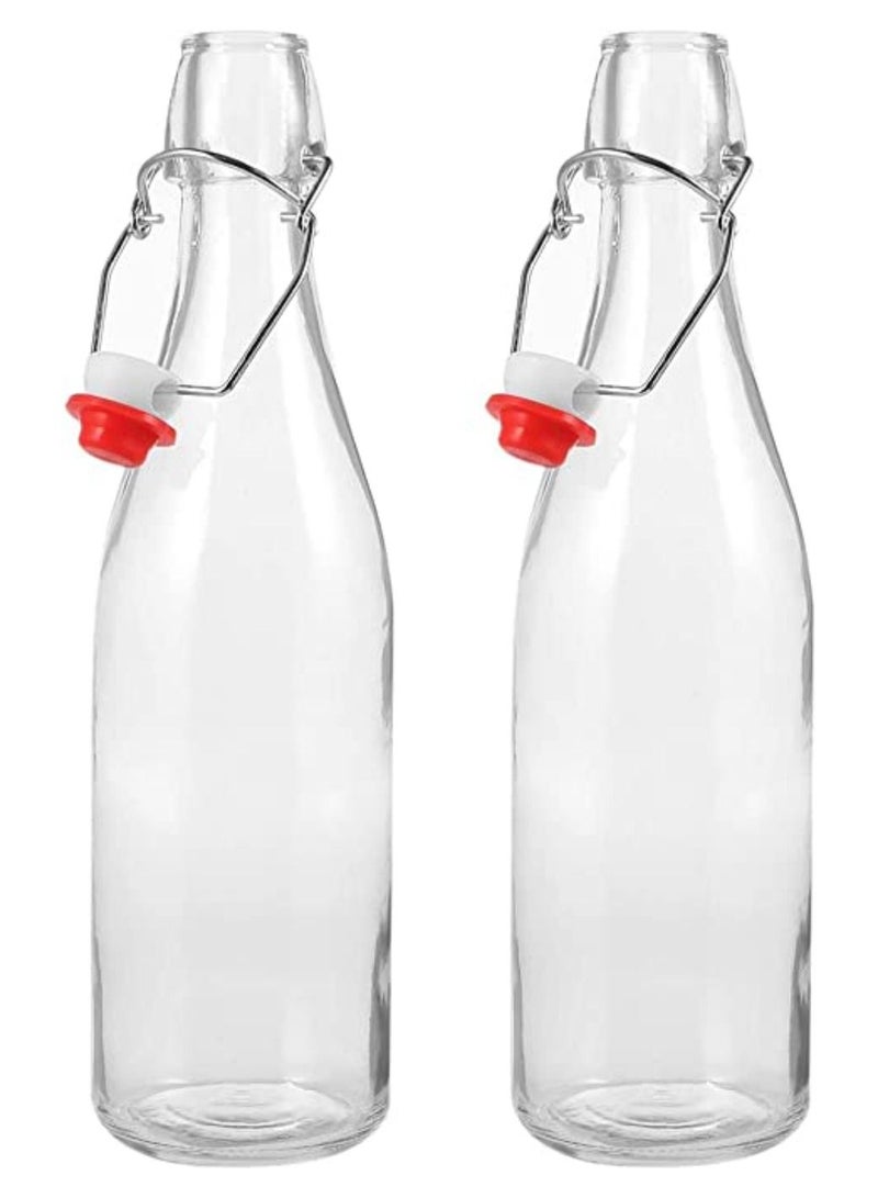 QUESERA lip Top Glass Bottle  for Beverages Oil Vinegar Kombucha Water  Soda - Image 1