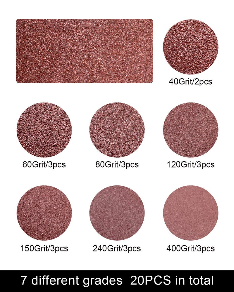S SATC أحزمة صنفرة S Satc 3X18 20 قطعة من ورق صنفرة الحزام من أكسيد الألومنيوم (3 لكل منها 60/80/120/150/240/400 حبيبة و2 من 40 حبيبة) مثالية لصنفرة طلاء الخشب المعدني - Image 2