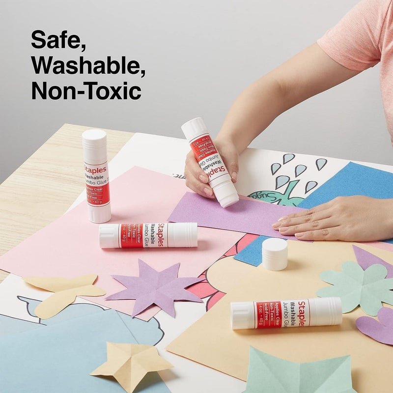 Staples 886374 Washable Glue Sticks Jumbo Clear 14 oz 6Pack 19959 - Image 5