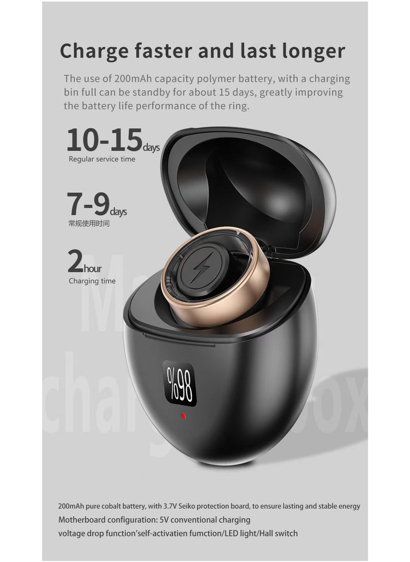 General - Smart Health Ring for Heart Rate BlodOxygen Sleep Monitoring all Weather Motion Calculation 24-hour Health Monitoring Protect Your Health Bright Silver No.19 - Image 1