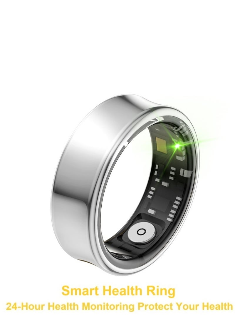 General Smart Health Ring for Heart Rate BlodOxygen Sleep Monitoring all Weather Motion Calculation 24-hour Health Monitoring Protect Your Health Bright Silver No.19  - Image 1