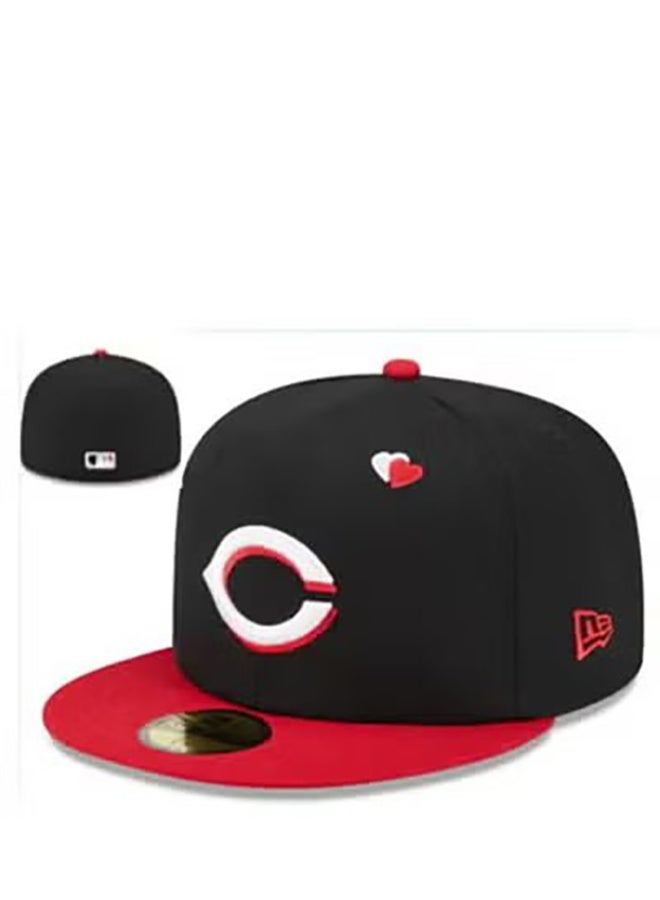 New Era Cincinnati Reds Black and Red Two-Tone Heart Embroidery Baseball Cap-63.5cm