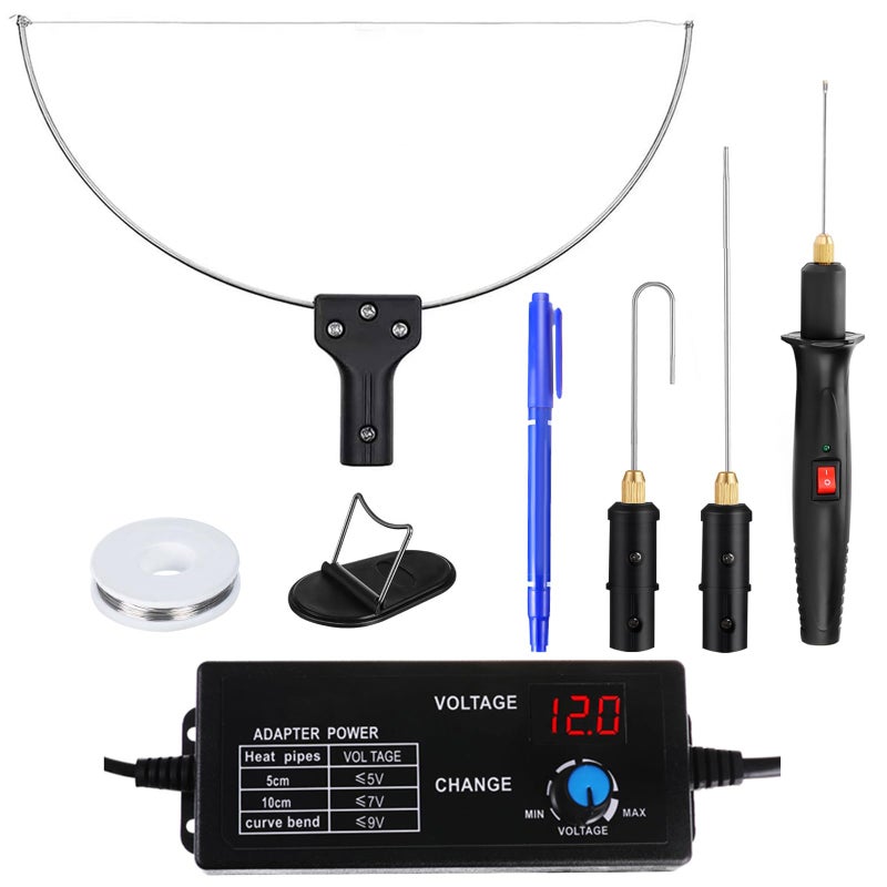 GOCHANGE 4 in 1 Foam Cutter Set with Digital Voltage Controller GOCHANGE Electric Cutting Machine Pen Tools Kit 100240V 18W Styrofoam Cutting Pen with Electronic Voltage Transformer Adaptor 