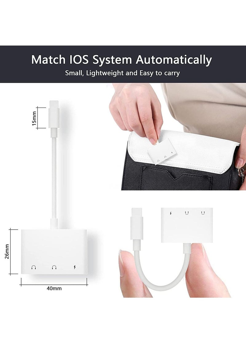 Generic - Lightning Headphone Audio Adapter Splitter for iPhone/iPad,Lightning to 3.5mm Headphone Jack Adapter & dongle,Aux Audio Adapter for iPhone 14/13/12/11/X/8/8plus/7/7plus/iPad Support iOS 16 - Image 1