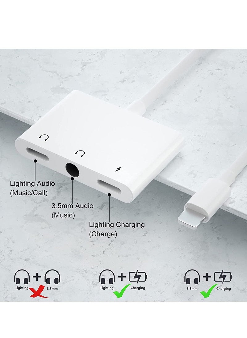 Generic - Lightning Headphone Audio Adapter Splitter for iPhone/iPad,Lightning to 3.5mm Headphone Jack Adapter & dongle,Aux Audio Adapter for iPhone 14/13/12/11/X/8/8plus/7/7plus/iPad Support iOS 16 - Image 1