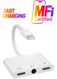 Lightning Headphone Audio Adapter Splitter for iPhone/iPad,Lightning to 3.5mm Headphone Jack Adapter & dongle,Aux Audio Adapter for iPhone 14/13/12/11/X/8/8plus/7/7plus/iPad Support iOS 16