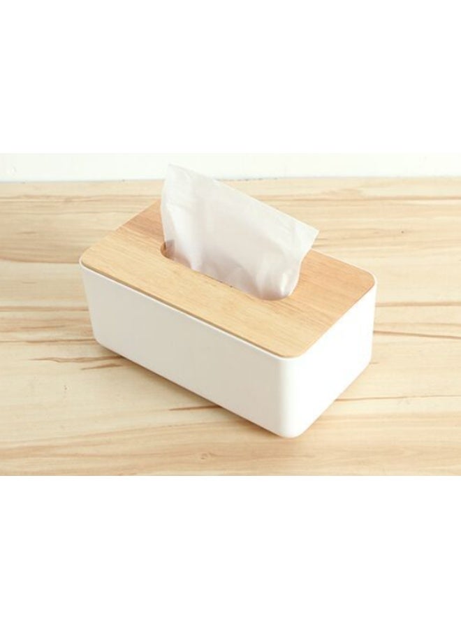2PCS Rectangular Tissue Box Holder, Removable Wooden Tissue Paper Napkin Box Cover, Multi-Functional Container Storage Dispenser Organizer for Home Office Car Decor Restaurant Bathroom Countertop - Image 3