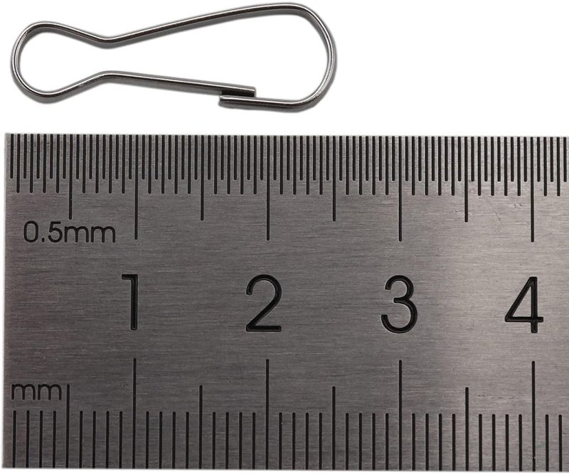 LYECUN 100 Pcs 304 Stainless Steel Spring Snap Hooks, Small Spring Clips, Lanyard Snap Clip Hooks for ID Card, Key Chain, 1 Inch(25mm) - Image 4
