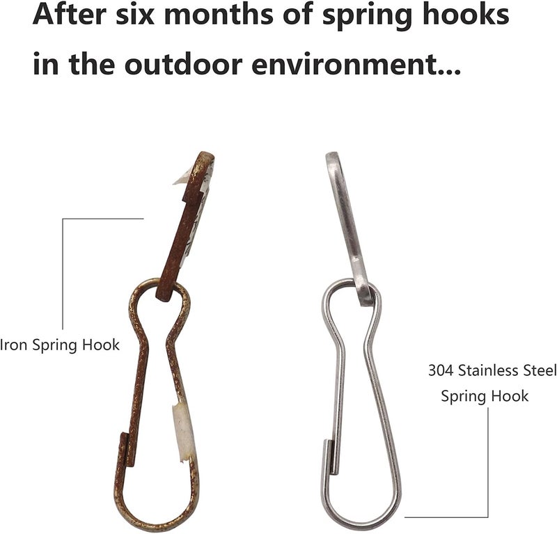 LYECUN 100 Pcs 304 Stainless Steel Spring Snap Hooks, Small Spring Clips, Lanyard Snap Clip Hooks for ID Card, Key Chain, 1 Inch(25mm) - Image 2