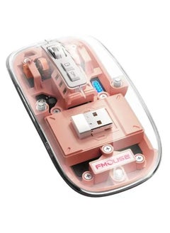 FMOUSE Three-Mode Magnetic Transparent 10M Wireless Mouse: Modern technology and a unique transparent silent design for an outstanding user experience - Pink  - Image 1