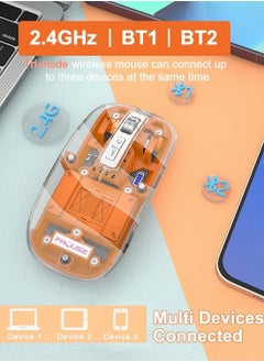 FMOUSE Three-Mode Magnetic Transparent 10M Wireless Mouse: Modern technology and a unique transparent silent design for an outstanding user experience - Pink  - Image 3