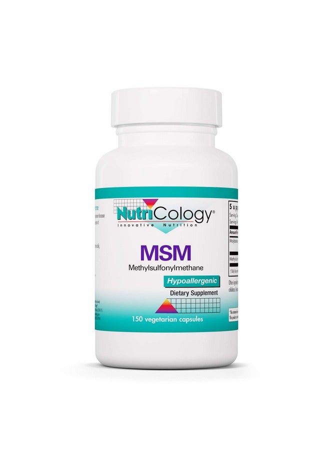 Nutricology - Msm 500 Mg Methylsulfonylmethane Joint Health 150 Vegetarian Capsules - Image 1