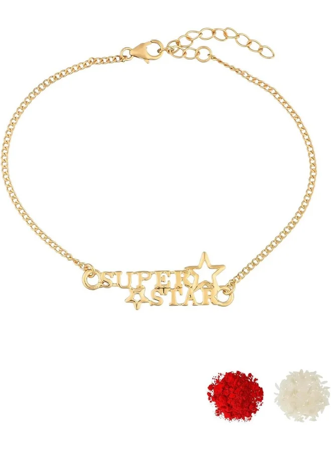 VOYLLA Gold Micron Plated Superstar Rakhi