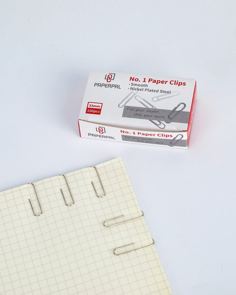 PAPERPAL Paperclips for Office School & Personal Use, #1 Smooth Paper Clip (1-2/7"), 600 Medium Paper Clips (6 Boxes of 100 Each), Silver - Image 5