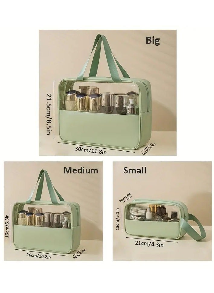 أوريتي حقيبة مكياج شفافة مع سحاب حقيبة مكياج محمولة حقيبة مكياج شفافة للسفر حقيبة حجم كورت حقيبة متوافقة مع شركة طيران المطار حقيبة مكياج للسفر حقيبة مكياج للنساء حقيبة مكياج شفافة كبيرة - Image 4