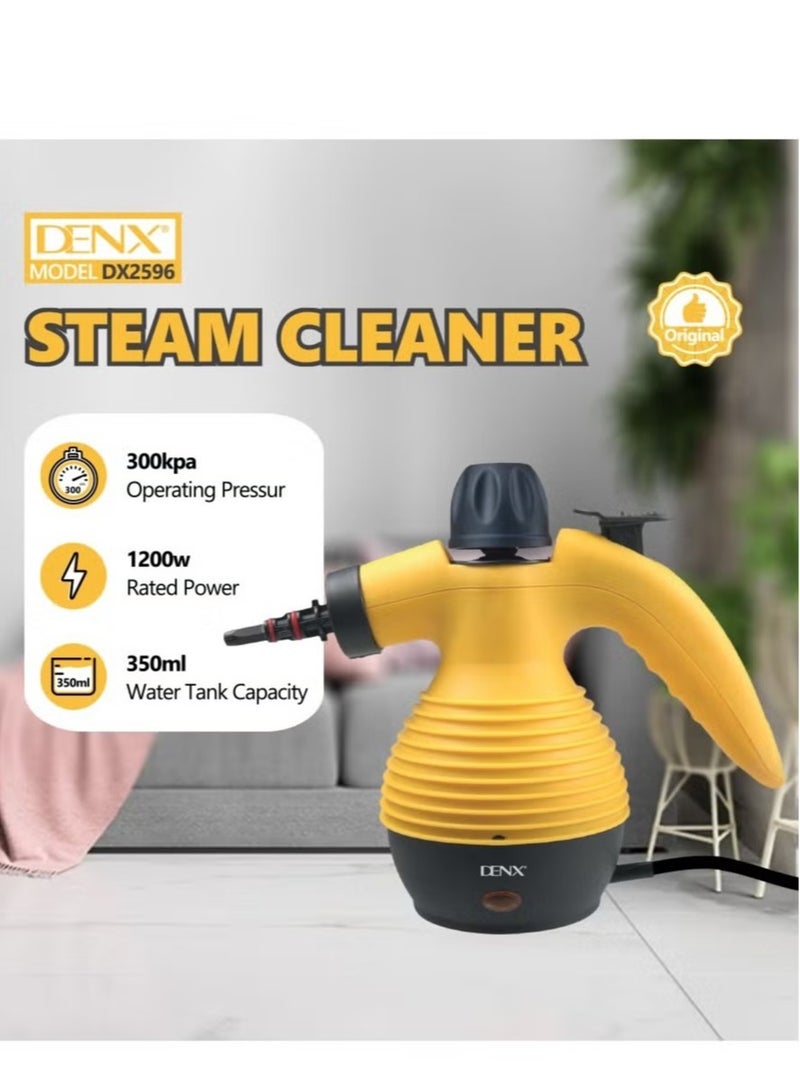 دينكس جهاز تنظيف بالبخار محمول باليد بقوة 1200 واط 300 كيلو باسكال عالي الضغط مع 9 ملحقات وخزان مياه سعة 350 مل لتنظيف الاريكة والمطبخ والمنزل والسيارة والنوافذ من دينكس - Image 2