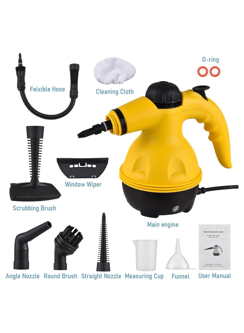 دينكس جهاز تنظيف بالبخار محمول باليد بقوة 1200 واط 300 كيلو باسكال عالي الضغط مع 9 ملحقات وخزان مياه سعة 350 مل لتنظيف الاريكة والمطبخ والمنزل والسيارة والنوافذ من دينكس - Image 1