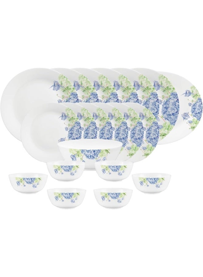 La Opala Diva Pearl Dinner Set 20 Pcs Aqua Blossom - Image 1