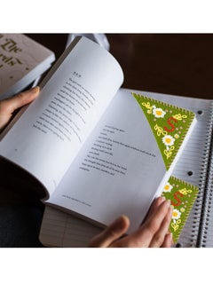 XiuWoo Hand Embroidered Corner Bookmark, Personalized Stitched Felt Letter Unique Triangle Lovely Flower Embroidery Bookmarks Suitable for Teacher Student  - Image 3
