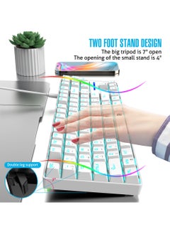 Rock Pow 75% Gaming Keyboard Arabic English 87 Keys Mechanical Keyboard with RGB Backlit 19 Modes Wired Mini Keyboard PBT Keycaps for PC Gaming and Working (Red Switch)  - Image 4