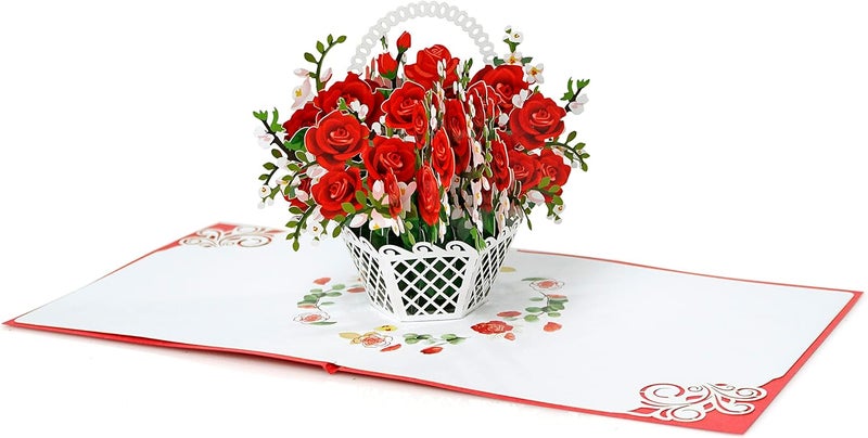 CUT POPUP.COM CUTPOPUP Birthday Card Pop Up, Mother's Day Card, 3D Greeting Card (Roses Vase) - Image 2
