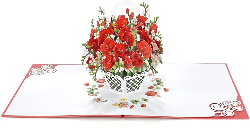 CUT POPUP.COM CUTPOPUP Birthday Card Pop Up, Mother's Day Card, 3D Greeting Card (Roses Vase) - Image 5