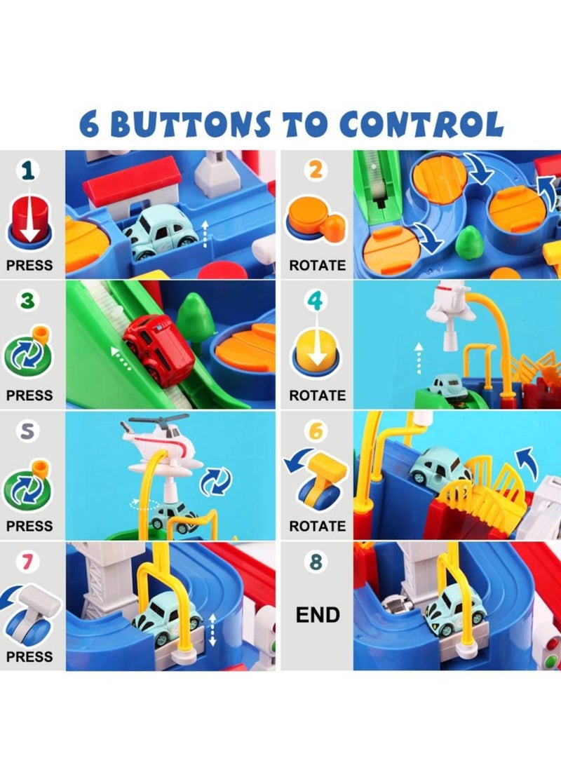 ألعاب مغامرات السيارات ، لعبة City Rescue التعليمية لمرحلة ما قبل المدرسة ، لعبة قطار تفاعلية بين الوالدين والطفل ، لعبة ألغاز ، مسارات سباق السيارات ، مجموعة ألعاب وقوف السيارات للأطفال بعمر 3-8 سنوا - Image 4