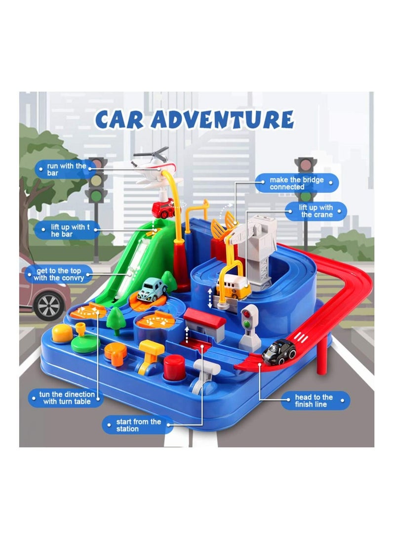 ألعاب مغامرات السيارات ، لعبة City Rescue التعليمية لمرحلة ما قبل المدرسة ، لعبة قطار تفاعلية بين الوالدين والطفل ، لعبة ألغاز ، مسارات سباق السيارات ، مجموعة ألعاب وقوف السيارات للأطفال بعمر 3-8 سنوا - Image 3