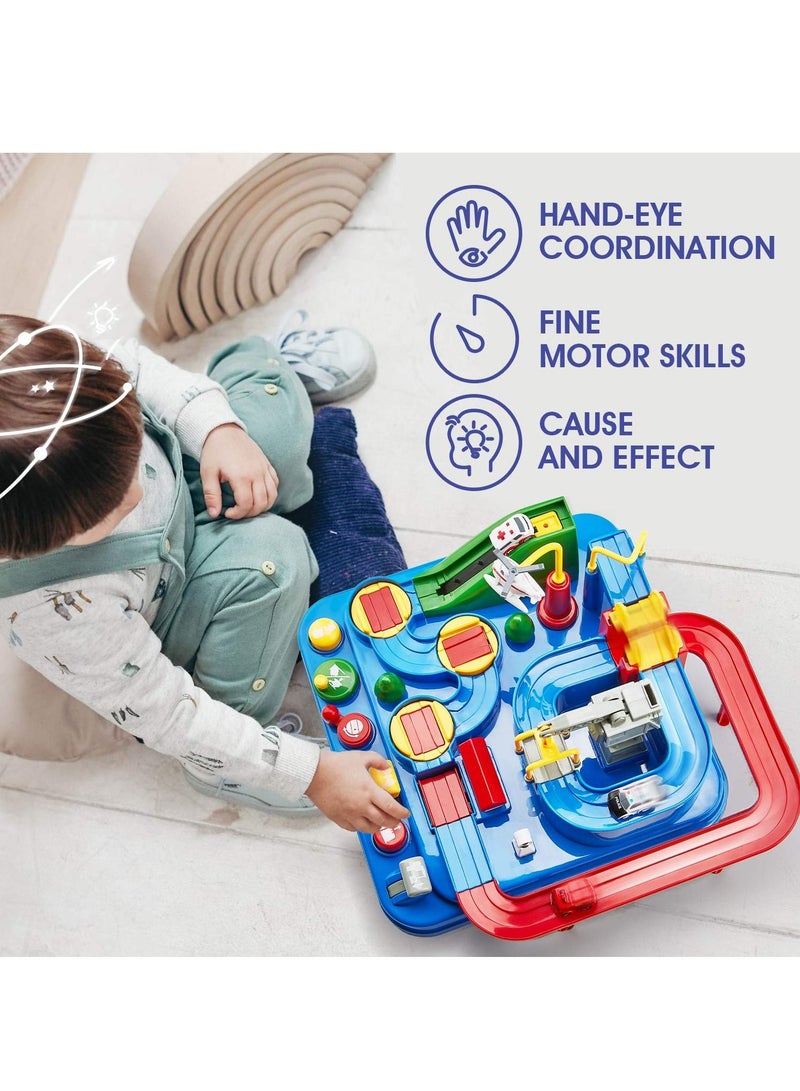 ألعاب مغامرات السيارات ، لعبة City Rescue التعليمية لمرحلة ما قبل المدرسة ، لعبة قطار تفاعلية بين الوالدين والطفل ، لعبة ألغاز ، مسارات سباق السيارات ، مجموعة ألعاب وقوف السيارات للأطفال بعمر 3-8 سنوا - Image 2