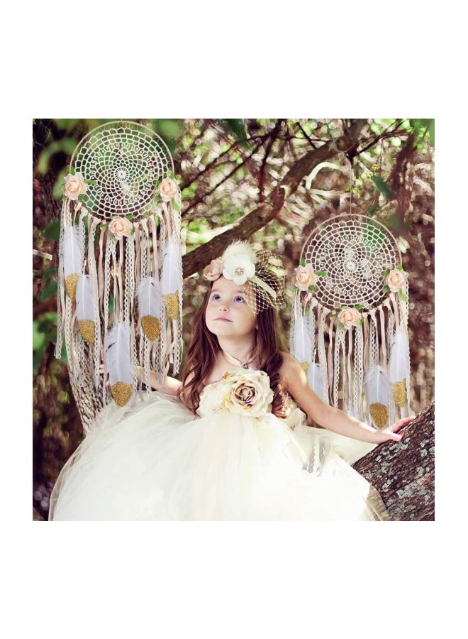 نيبمينينت دريم كاتشر منسوجة يدويا بتصميم مبتكر أبيض/بيج/ذهبي - Image 2