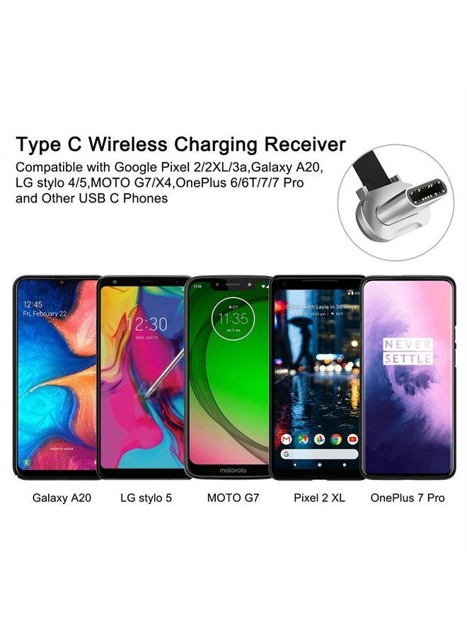 Nillkin - Wireless Charger Receiver for Type C Phones, Qi Receiver Module for Samsung Galaxy A14/A23/A53/A52, Google Pixel 3A/2/XL and Android USB C Phones, Wireless Charging Receiver Type C Version - Image 1