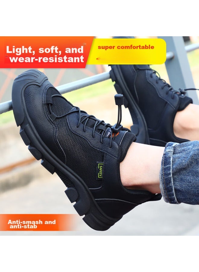 Jingtu Jingtu Safety Shoes For Men, Steel Toe Cap, Puncture-resistant, Wear-resistant, Lightweight, Breathable, Work Safety Functional Shoes 0216bk Size 42 - Image 3