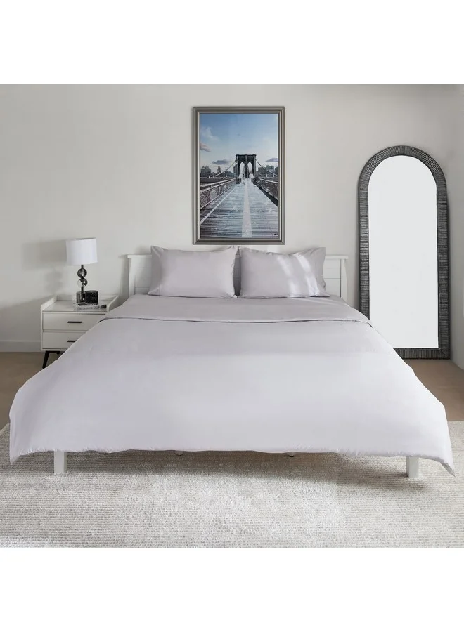 Home Box Purely-Percale 3-Piece 300TC Percale Queen King Duvet Quilt Cover Set 220 x 220 cm