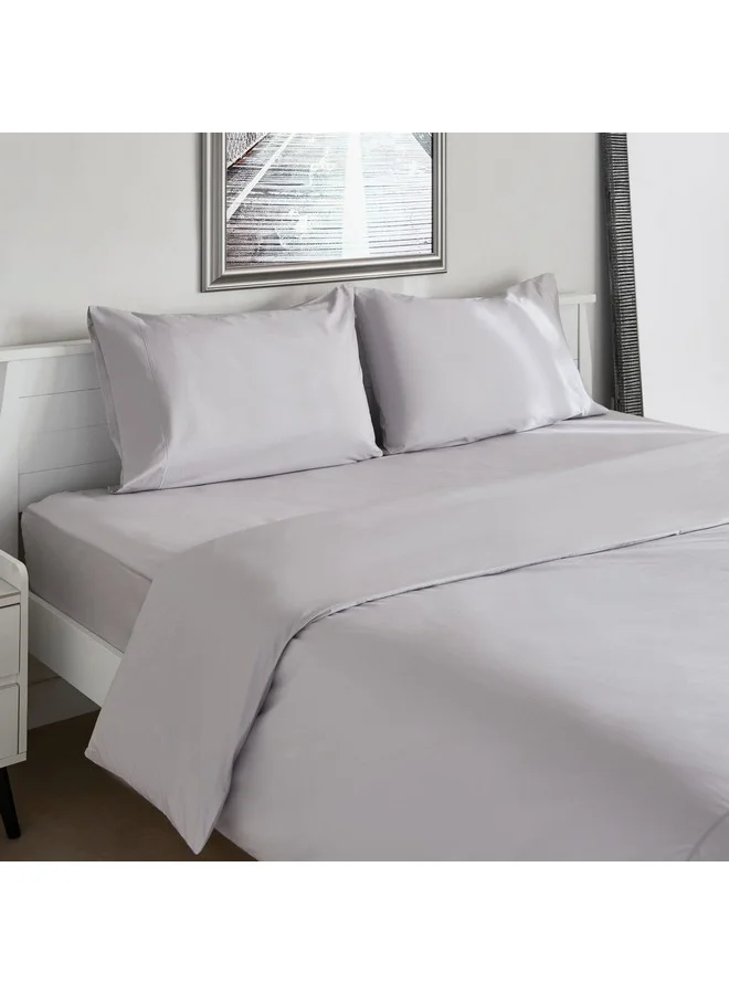 Home Box Purely-Percale 3-Piece 300TC Percale Queen King Duvet Quilt Cover Set 220 x 220 cm