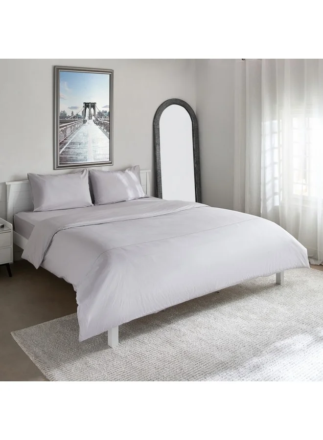 Home Box Purely-Percale 3-Piece 300TC Percale Queen King Duvet Quilt Cover Set 220 x 220 cm