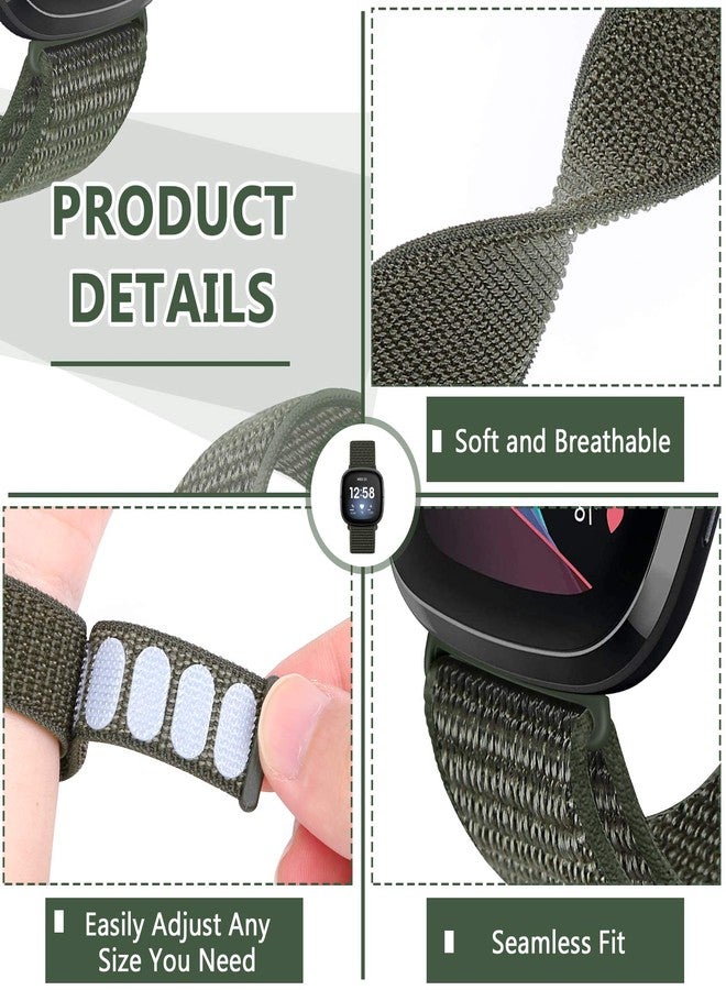 AVOD Nylon Bands Compatible with Fitbit Versa 4/Sense 2/Versa 3/Fitbit Sense, Soft Breathable Sport Adjustable Replacement Strap Women Man Wristband Accessories - Image 2