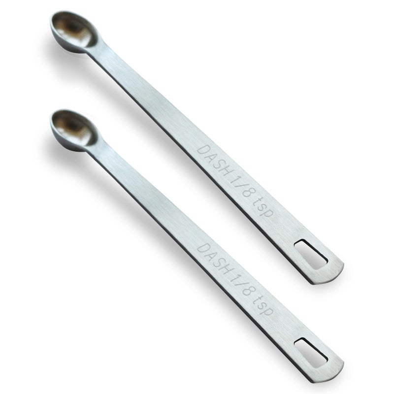 BERYLER 2PCS 1/8 Teaspoon(1/8tsp, 0.625 ml, Dash) Single Tiny Measuring Spoon, Small Individual Stainless Steel Measure Spoons Only - Image 1