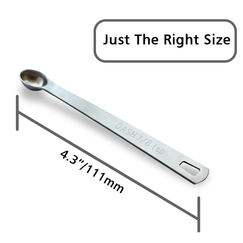 BERYLER 2PCS 1/8 Teaspoon(1/8tsp, 0.625 ml, Dash) Single Tiny Measuring Spoon, Small Individual Stainless Steel Measure Spoons Only - Image 2