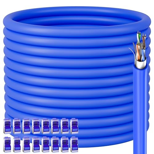 Soibke Cat 6 Shielded Ethernet Cable 250ft (16 RJ45),23AWG Cat 6 Outdoor Ethernet Cable Bulk,FTP,Heavy-duty,Waterproof,Direct Burial,In-Ground,UV Resistant,Network,LAN,Internet,Cat6 -250 Feet - Image 1