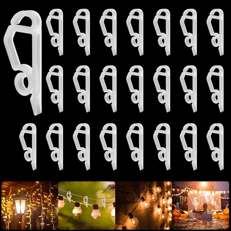 SelfTek 120 Pcs Christmas Light Clips & Hooks, Gutter C-Lips for Hanging Outdoor Holiday Li-ghts - Image 1