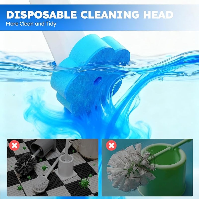 Arabest Disposable Toilet Brush 2 Pack- Toilet Bowl Cleaner, Toilet Bowl Brush, Toilet Wand with 20PCS Brush Refills for Bathroom Deep Cleaning (2 Pack, White) - Image 5