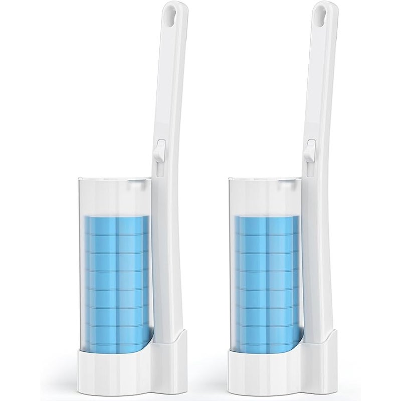 Arabest Disposable Toilet Brush 2 Pack- Toilet Bowl Cleaner, Toilet Bowl Brush, Toilet Wand with 20PCS Brush Refills for Bathroom Deep Cleaning (2 Pack, White) - Image 1
